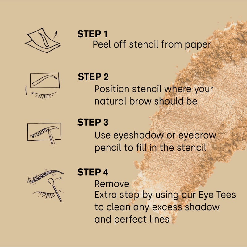 Fran Wilson Instant Brows Makeup Tool: Adhesive Stencils for Perfectly Shaped Brows, Easy to Use, Ideal for Beginners and Pros - Arched - Image 4