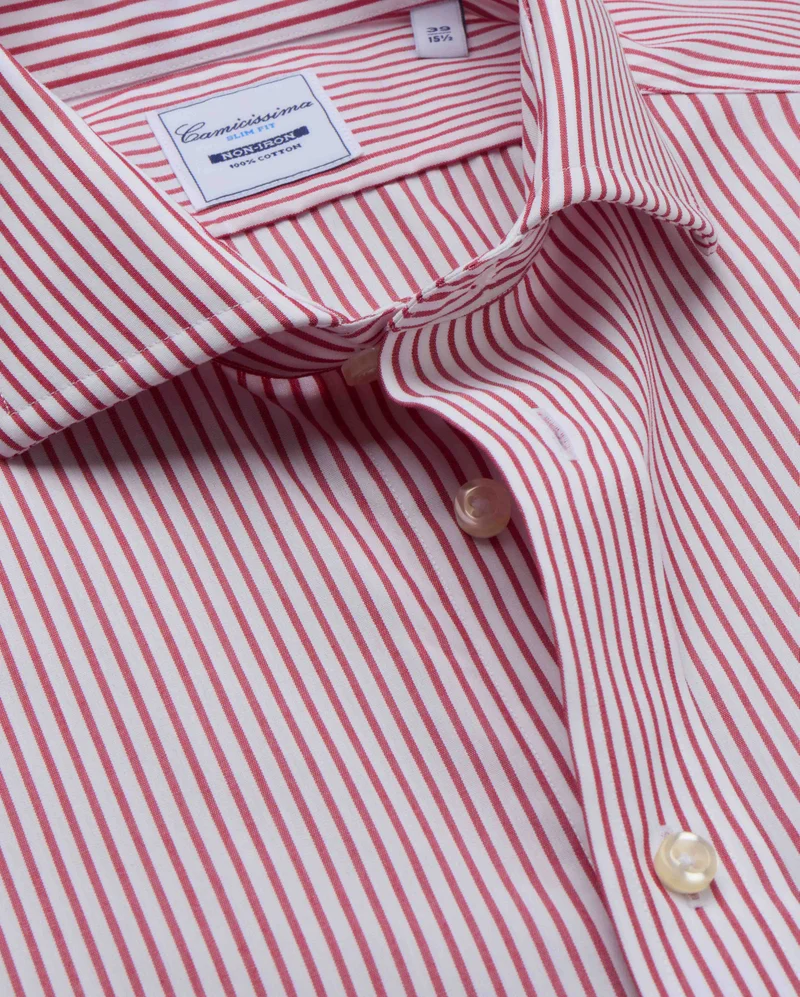 كاميتشسما Striped Poplin Non Iron Shirt