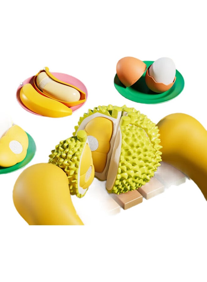 Xst Fruit Cutting Playset, Peelable And Cuttable Durian, Realistic Kitchen Toy, Pretend Play Cooking Set, Girls' Toy, New Year Gift - Image 1