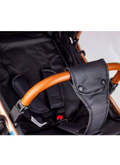 LUCID Luxury Baby Stroller Handle with Umbrella and Leather Cover from Lucid Baby Model - POCKIT PLUS - Brown  - Image 4