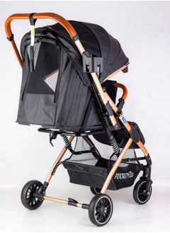 LUCID Luxury Baby Stroller Handle with Umbrella and Leather Cover from Lucid Baby Model - POCKIT PLUS - Brown  - Image 3