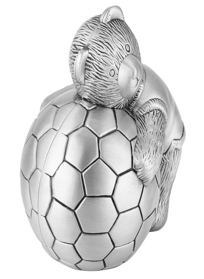 Beufee Cute Piggy Bank for Boys, Soccer Piggy Bank Metal Soccer Coin Bank Sports Money Box Football Money Box Little Bear Coin Piggy Bank - Image 4