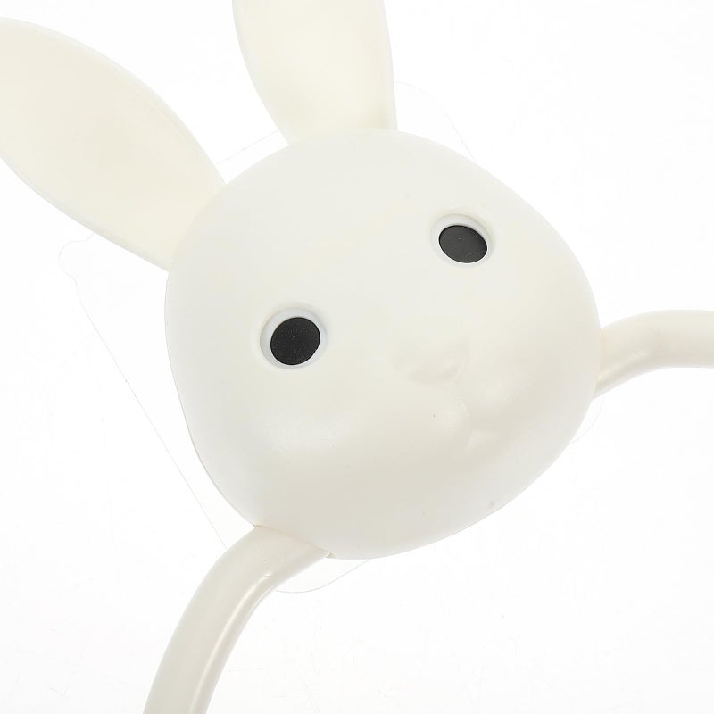 2Pcs Adhesive Cartoon Rabbit Towel Holder Wall Mounted Punch Free for Bathroom Kitchen - Image 4