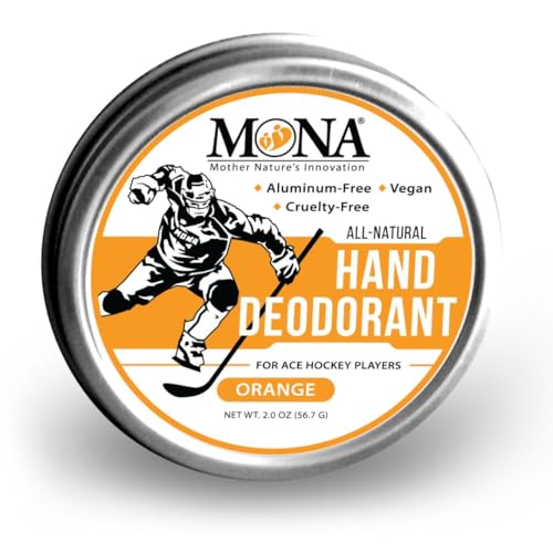 MONA BRANDS All Natural HAND DEODORANT for Ace Hockey Players | For athletes who wear gloves | Vegan, Non-GMO, and Cruelty free | ORANGE Scent | 2.0 oz. (1 Unit ORANGE, Full Size (2.0 oz.)) - Image 1
