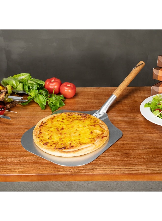 Restaurantware Met Lux 14 x 12 Inch Pizza Peel, 1 Durable Pizza Paddle - With Wooden Handle, For Home or Commercial Ovens, Aluminum Pizza Spatula, Use For Dough, Bread, or Pastries, - Image 4