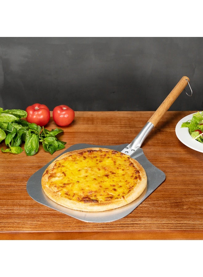 Restaurantware Met Lux 14 x 12 Inch Pizza Peel, 1 Durable Pizza Paddle - With Wooden Handle, For Home or Commercial Ovens, Aluminum Pizza Spatula, Use For Dough, Bread, or Pastries, - Image 3
