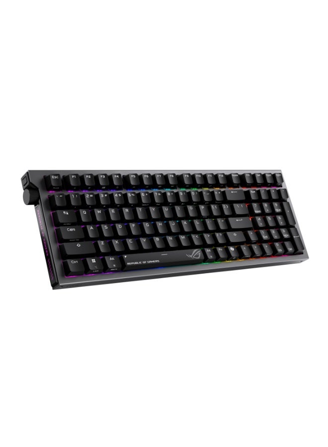 ASUS ROG Strix Morph 96 Wireless Gaming Keyboard, 96% Compact Layout, Tri-Mode (2.4GHz RF/Bluetooth/USB-C), Hot-Swappable Switches, RGB Backlit, Multi-Device Pairing, Long Battery Life, Customizable Controls, Gaming Mechanical Keyboard, Black | 90MP04IF-BKCA03 Black - Image 5