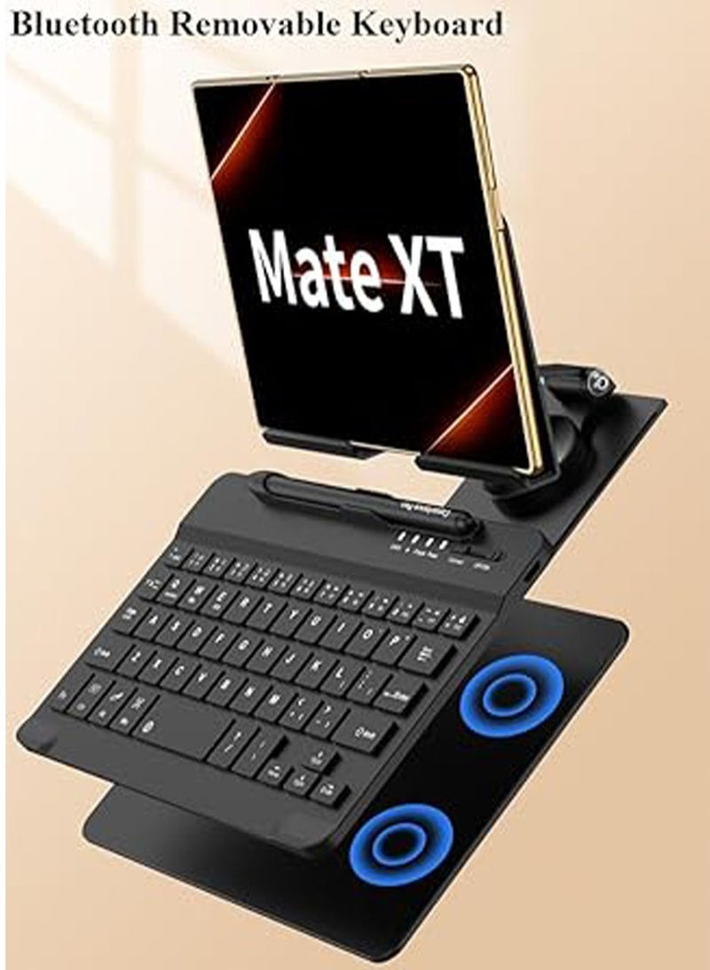 Mobile Office Set for Huawei Mate XT Ultimate (2024),with Bluetooth Removable Keyboard u0026 360° Metal Foldable Rotating Stand u0026 Wireless Mouse u0026 Pen and Pen Slot - Image 4