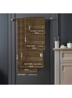 Rest Towel Set 6 Peice Brown Luxury Hotel Bedroom Super Soft Absorbent Durable Washable Quick Dry Cotton Family Bath Towels - 2 Bath Towel 70X140Cm 2 Hand Towel 50X100Cm & 2 Face Towel 30X30Cm  - Image 2