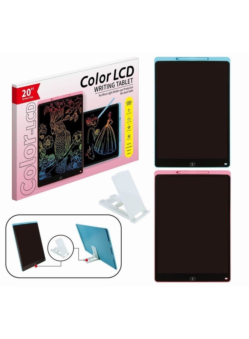 لوح كتابة LCD ملون مقاس 20 بوصة - لوحة رسم ورسومات للأطفال - Image 1