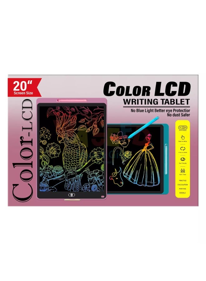 لوح كتابة LCD ملون مقاس 20 بوصة - لوحة رسم ورسومات للأطفال - Image 2