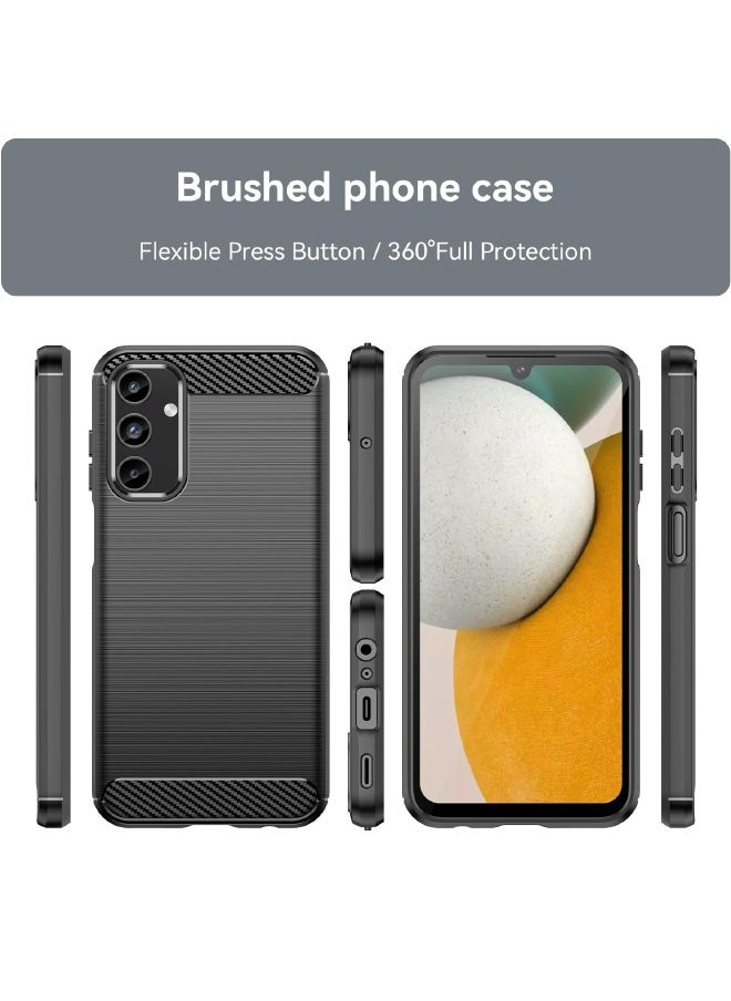 RUGGED SHIELD - Samsung Galaxy A15 Case with Brushed Carbon Fiber Texture, Fashion Shock-Absorption Anti-Drop Flexible TPU Bumper Soft Rubber Protective Phone Case Cove for Samsung Galaxy A15 2024, Black - Image 1