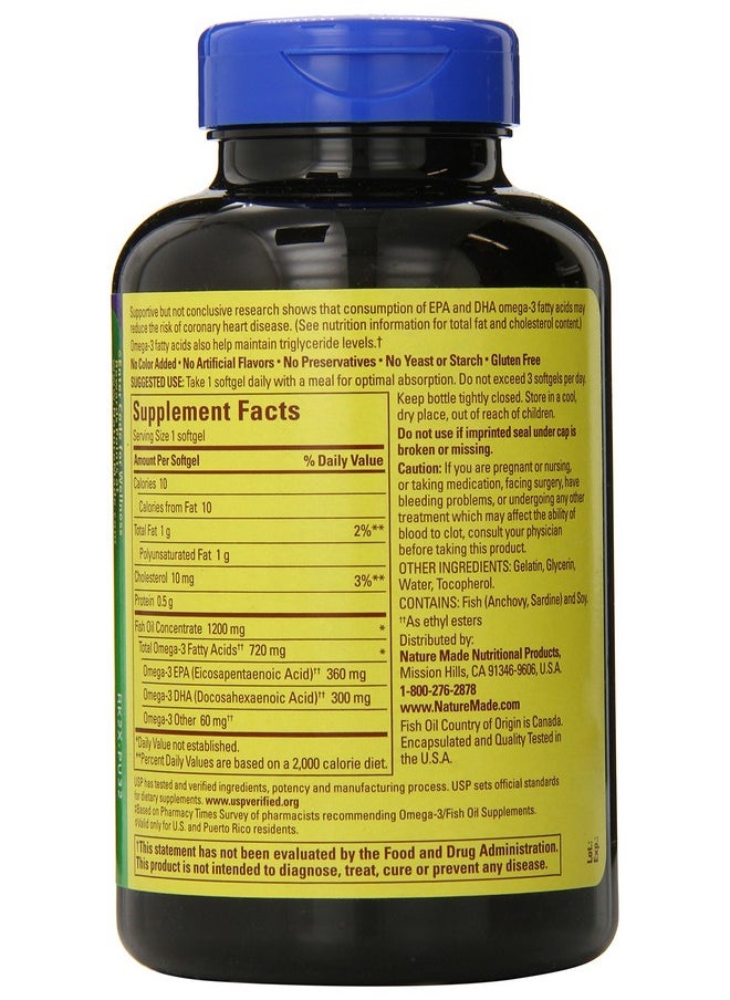 Nature Made Nature Made (One a Day) Fish Oil, 1200mg 120-Count  - Image 2