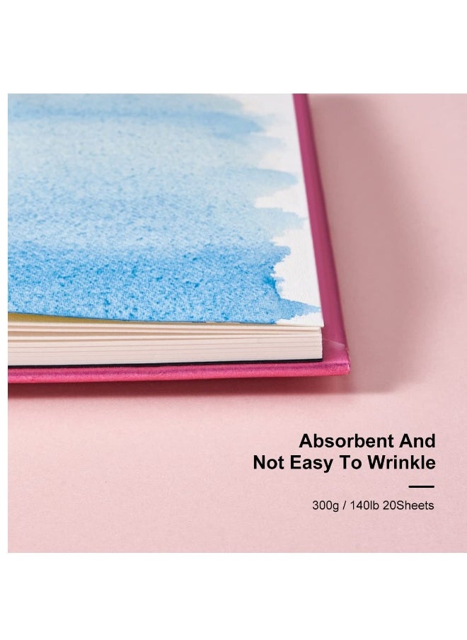 Generic - Travel Watercolor Journal 50 Cotton 140 lb 300gsm 20 Sheets 7.6 x 5.3 Portable Art Paper for Artists and Beginners - Image 1