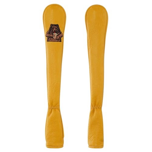 LZFAN Golf Alignment Stick Cover - Leather Holds at Least 2 Sticks, Club Protector with Beer Bear Embroidery - Image 1
