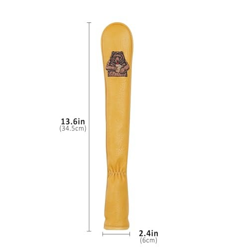 LZFAN Golf Alignment Stick Cover - Leather Holds at Least 2 Sticks, Club Protector with Beer Bear Embroidery - Image 4