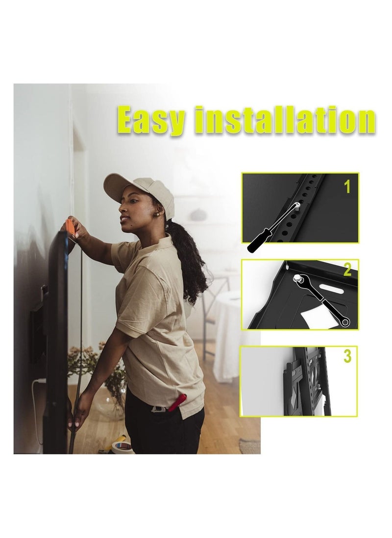 بيوينتي - TV Wall Mount Bracket Fixed for Most 26”-65” LED, OLED 4K Flat Screen TVs, Low Profile TV Mount Holds up to 132lbs VESA 400X400mm - Fits 16” Studs - Image 1