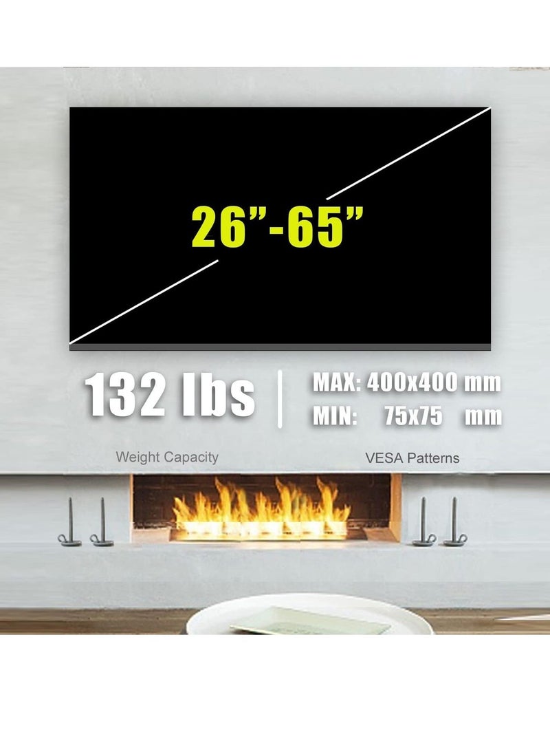 بيوينتي TV Wall Mount Bracket Fixed for Most 26”-65” LED, OLED 4K Flat Screen TVs, Low Profile TV Mount Holds up to 132lbs VESA 400X400mm - Fits 16” Studs  - Image 4