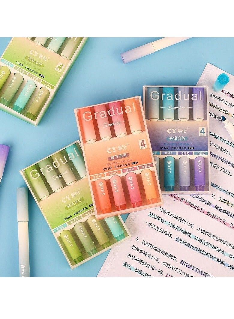 Generic Four-piece highlighter set, assorted colors, biblical highlighters and pens without bleed, aesthetic highlighters with soft chisel tips, cute highlighters, bible study supplies and aesthetic school supplies  - Image 2
