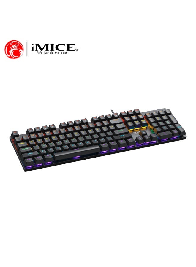 iMICE GK600 Mechanical Gaming Keyboard 104 Keys Wired RGB Full Size USB Keyboard for PC Laptop Gaming - Image 4
