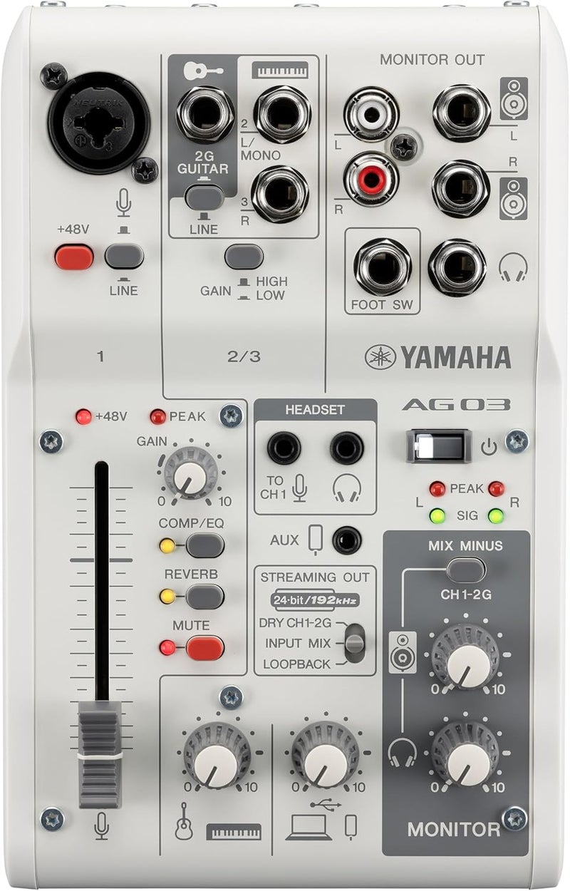Yamaha AG03 mkII LSPK Live Streaming Pack - White - Image 2