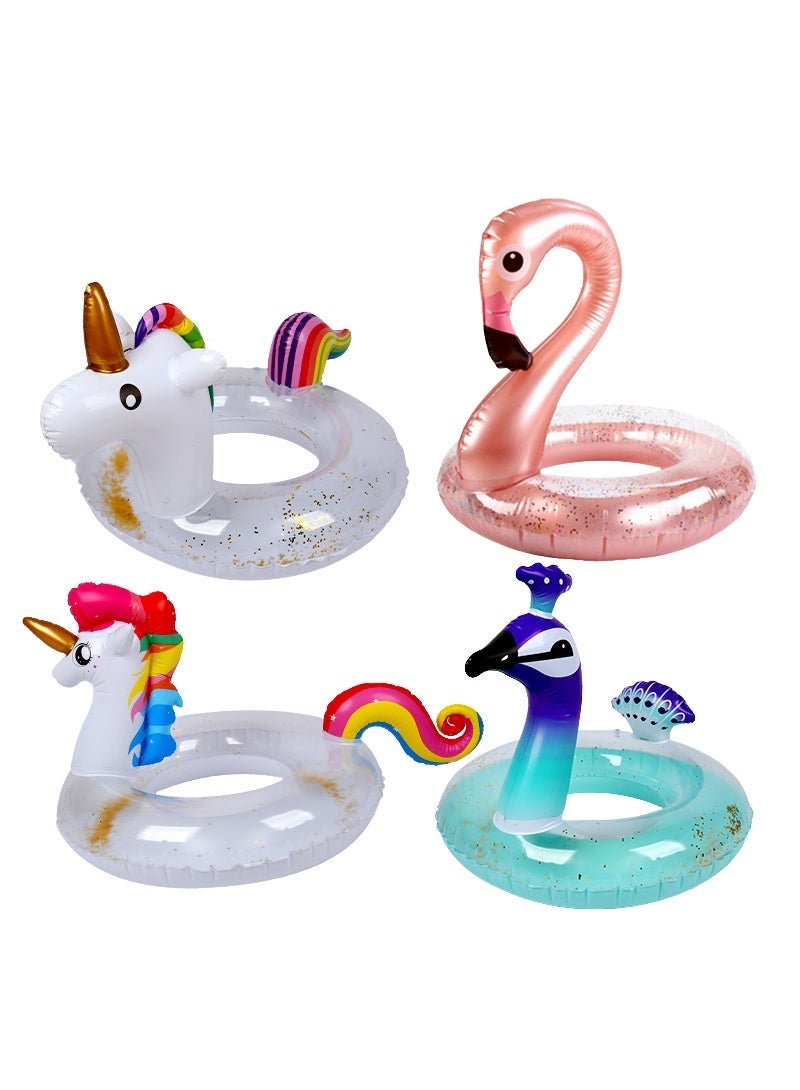 Generic valueable 1 Inflatable unicorn and flamingo design swimming pool floats for kids, fun swimming toys for party decorations for boys and girls, summer beach water toys - Image 1