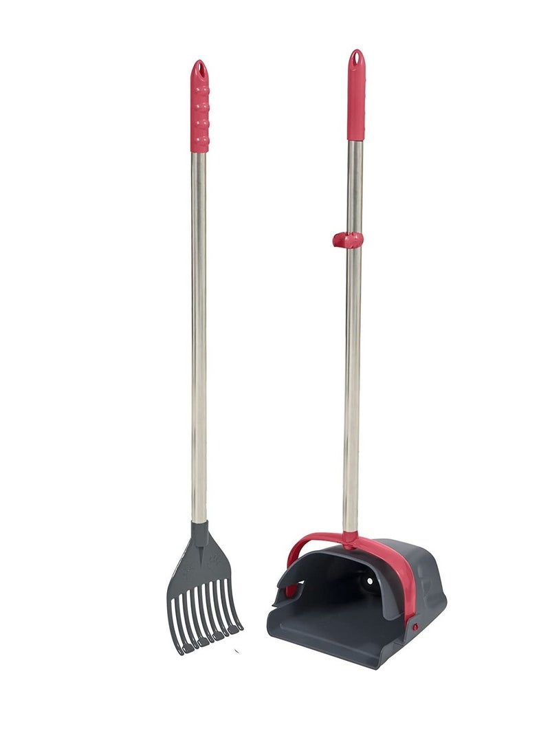 Petmate Clean Response Swivel Bin And Rake Picking Up Dust - Image 2