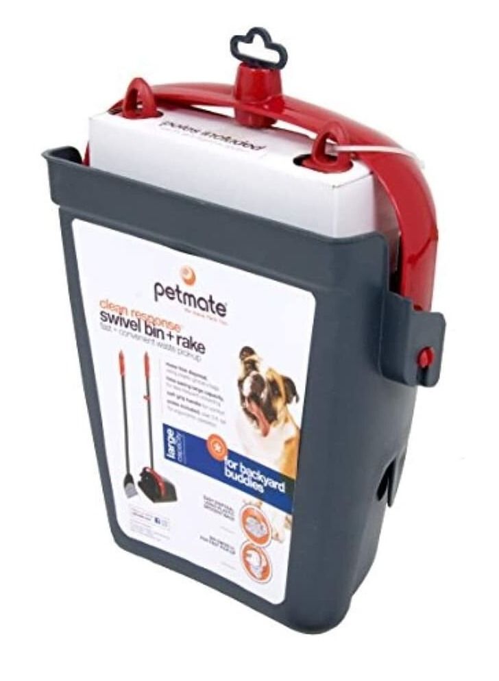 Petmate Clean Response Swivel Bin And Rake Picking Up Dust - Image 1