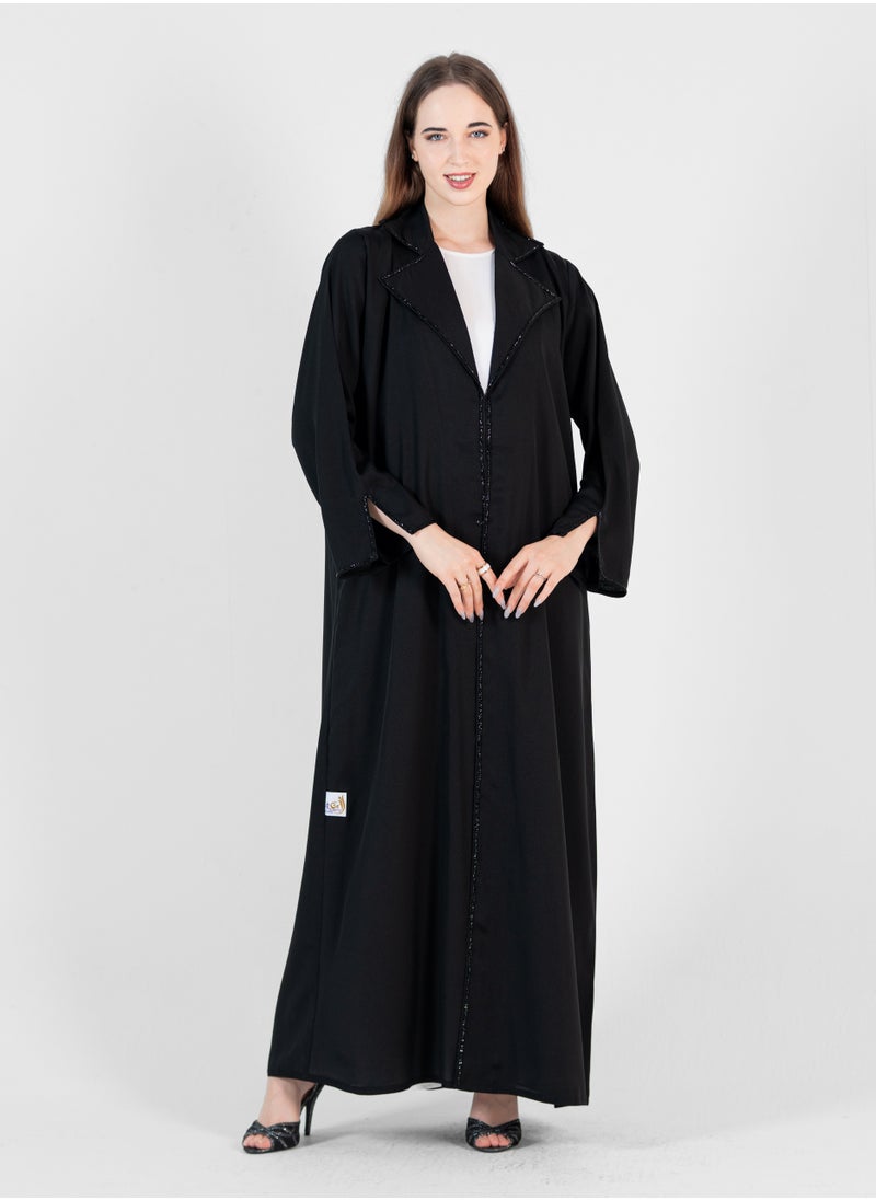 Rosette Abaya Relaxed abaya with black embroidery  - Image 1