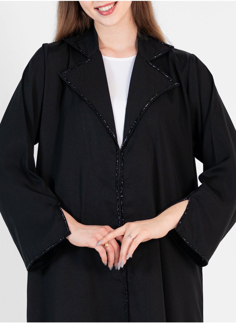Rosette Abaya Relaxed abaya with black embroidery  - Image 2