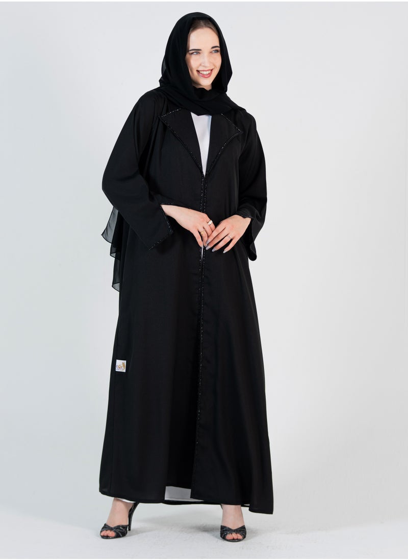 Rosette Abaya Relaxed abaya with black embroidery  - Image 5