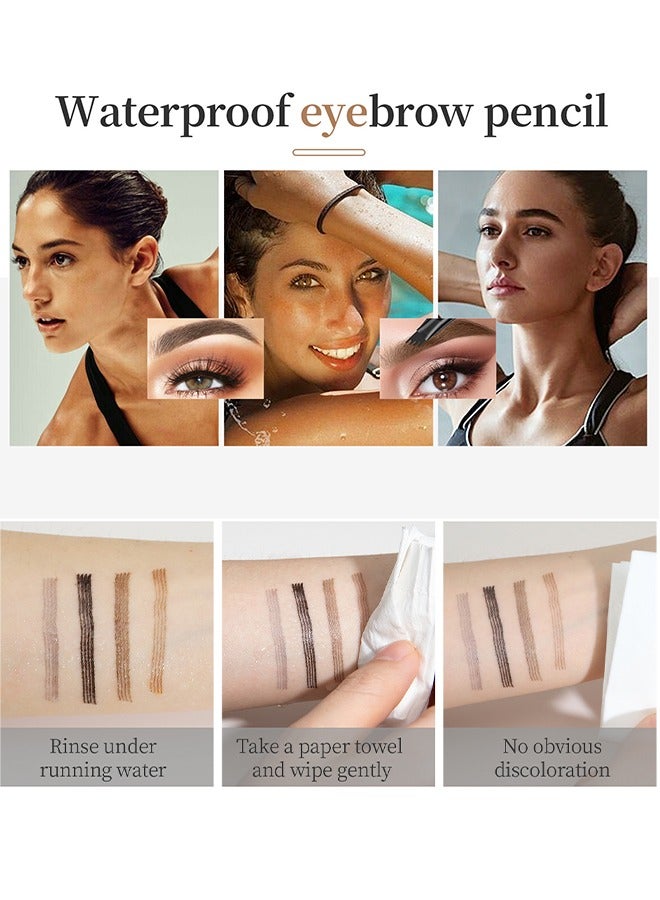QIC Eyebrow Pencil, Liquid Eyebrow Pen with 4 Micro-Fork Tips, Waterproof Smudge-proof Brow Pencil, for Natural Looking Eyebrow Makeup, Black #4 - Image 5