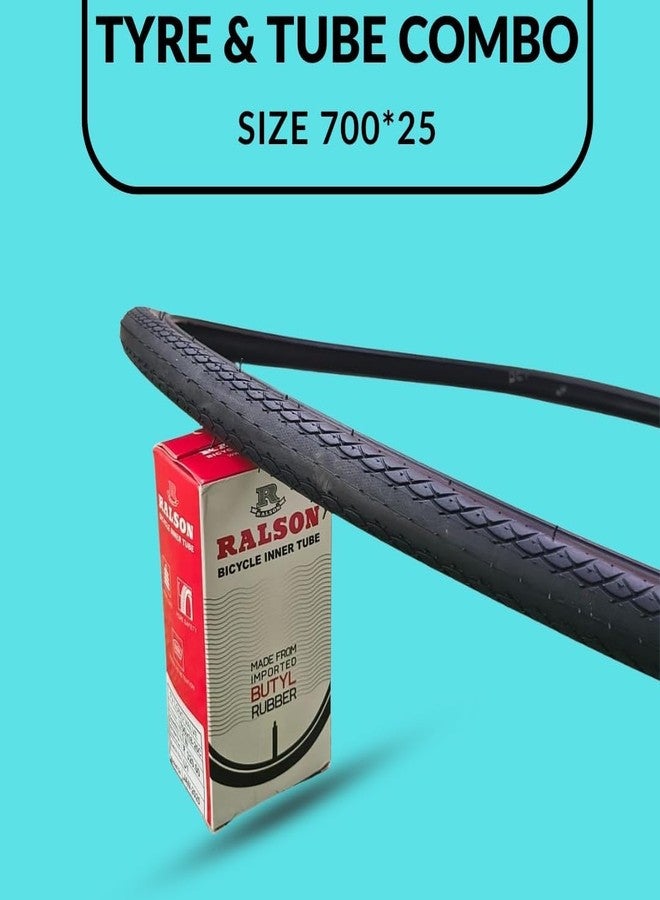FCCRACING Ralson 700×25C Tyre & Tube Combo Pair | Set of 2 Tyres & 2 Tubes for Road, Hybrid & City Bicycles (Size-700 * 25) - Image 3