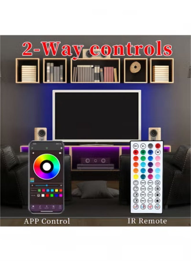 fantasize 5-meter RGB LED Strip Lights with App and 44-Key Remote, Smart Bedroom Lighting with Adjustable Brightness, Adhesive Backing for Party and Home Decoration - Image 4