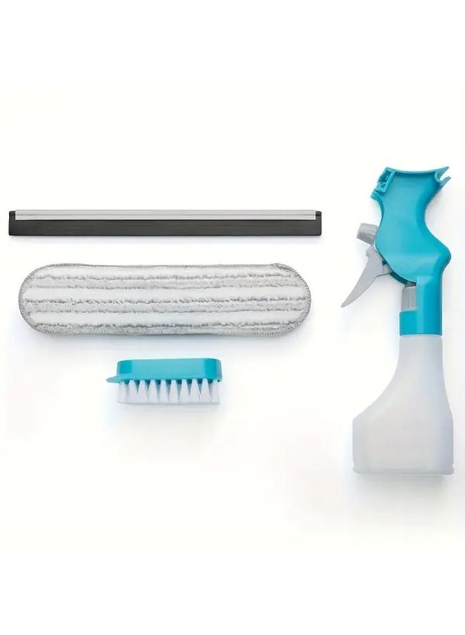 4 في 1 منظف زجاج مع مكشطة رذاذ وفرشاة مسح للنوافذ والمرايا وأبواب الحمام - Image 5