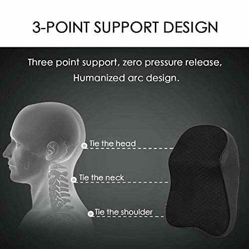 Nexllent Car Seat Headrest Neck Rest Pillow Cushion for All Cars- Ergonomic Car Neck Pillow Memory Foam Neck Support for Neck/Back Pain Relief Neck Rest Support Cushion (Black), Pack of 1 - Image 4