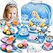 Amplov 43Piece Princess Tea Set Playset for Kids  Pretend Play Kitchen Toy with Teapot Desserts  Carrying Case  Toddler Tea Party Toys Imaginative Role Play Birthday Gift for Girls Ages 38 - Image 2