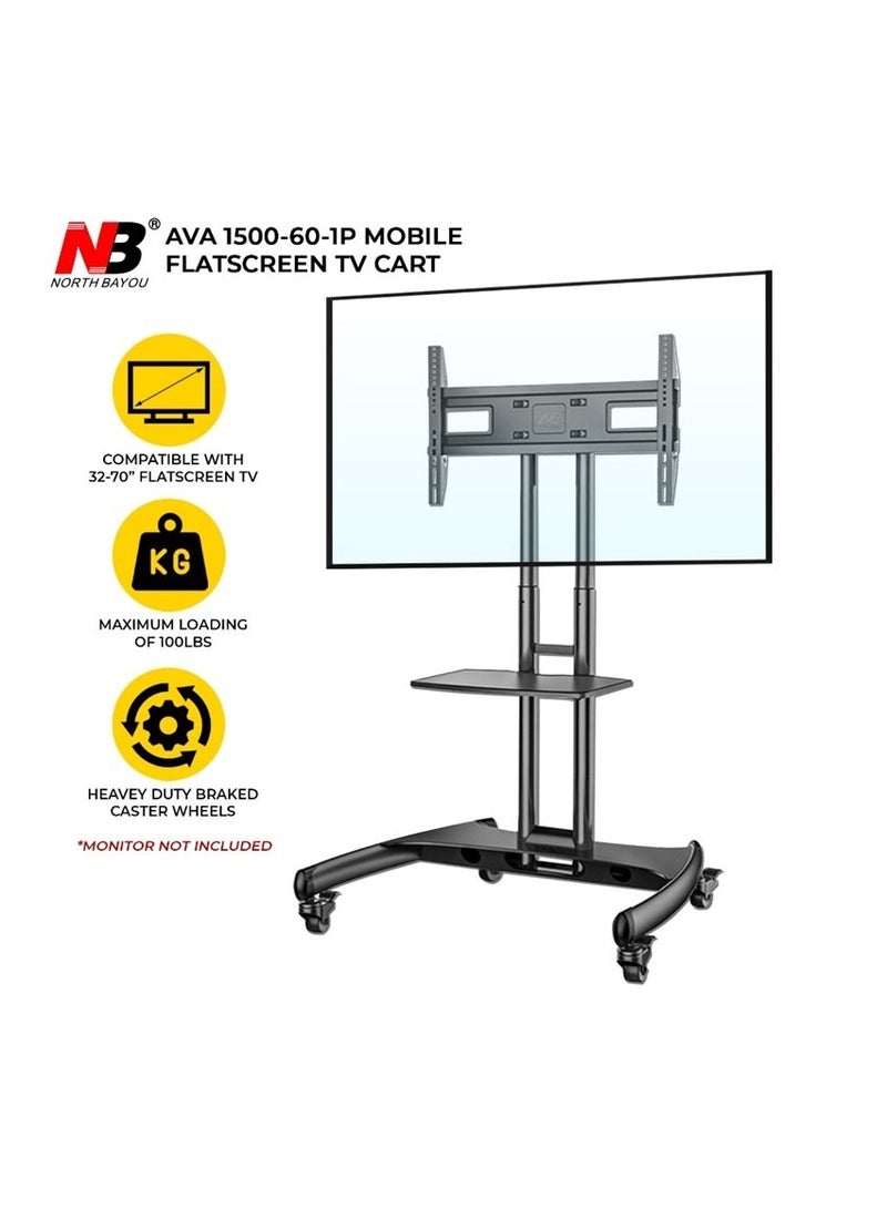 Mobile TV Stand with Wheels for 32 - 75 Inch LCD LED Portable TV Stand - Image 2