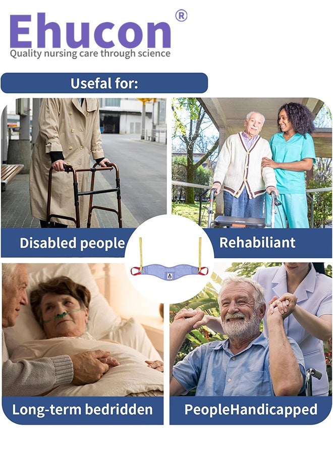 Ehucon Transfer Sling for Elderly/Disabled,Transfer Belt with Handles,Easy Transfer Belts for Lifting Seniors,Safely Move from Bed and Wheelchair, Patient Care Lifting Sling - Image 5