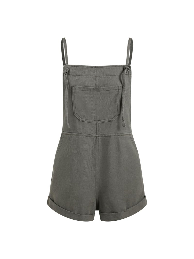 CIDER Overall Shorts For Women Jean Denim Rompers Adjustable Strap Loose Fit Overalls Summer Casual Outfits with Pockets - Image 1