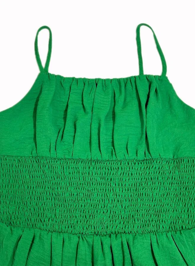 Take Two emerald green Women Green Smocked Waist Strappy Maxi Dress for Women | Best Price UAE