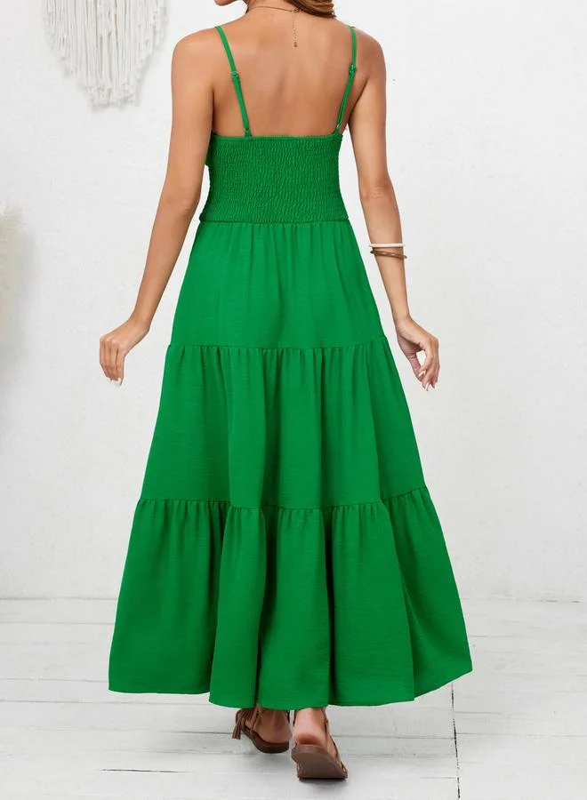 تايك تو فستان طويل بحمالات وخصر مزموم