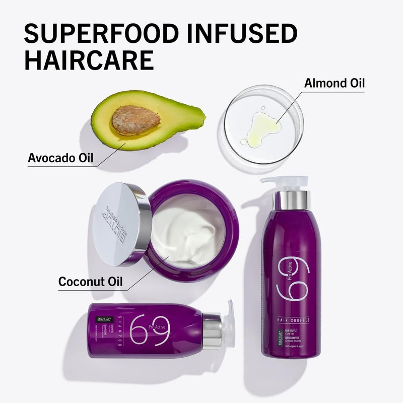 Biotop Professional Pro-Active Hair SoufflÃ© - Curl Enhancing Leave In Styling Cream for Flexible & Frizz-Free Curls - Made with Almond Oil, Coconut Oil & Avocado Oil - Cruelty-Free Hair Care (11.15oz) - Image 2