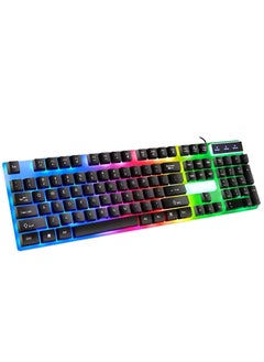 TP-TECH TP-1000 Gaming Keyboard with Rainbow LED Backlight and Spill-Resistant Design – Rubber Keys, High Performance