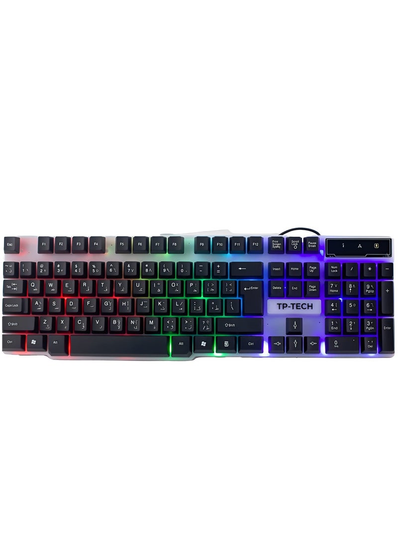 Generic - TP-TECH TP-1000 Gaming Keyboard with Rainbow LED Backlight and Spill-Resistant Design – Rubber Keys, High Performance - Image 1