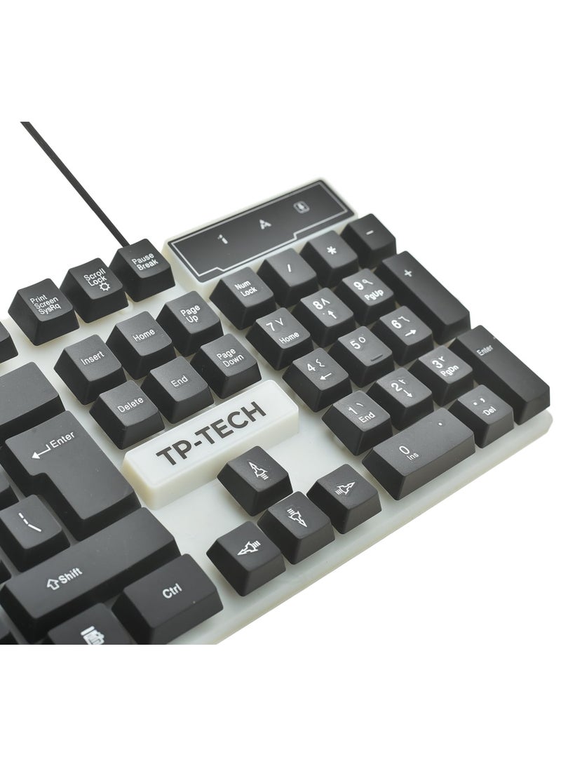Generic - TP-TECH TP-1000 Gaming Keyboard with Rainbow LED Backlight and Spill-Resistant Design – Rubber Keys, High Performance - Image 1