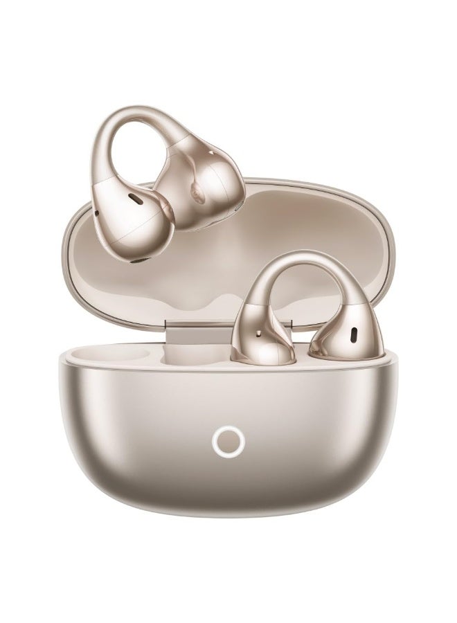 realme Buds Clip Open-Ear Wireless Earbuds with 11mm Dual Magnet Drivers, 3D Spatial Audio, 36H Playtime, AI ENC, IP55 Rating, and 45ms Low Latency (Titanium Gold) Titanium Gold - Image 1