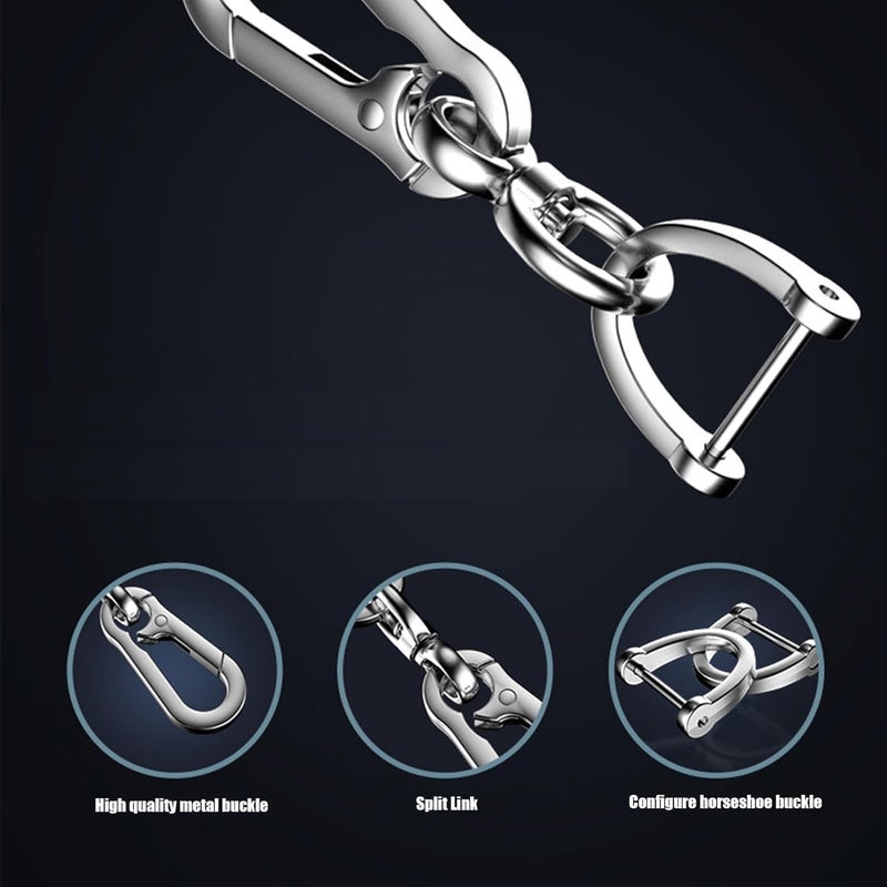 PAXCOO PAXCOO Anti Lost Car Keychain with Phone Number Pendant Car Keychain Durable and AntiLost Accessories AntiLost Plate Braided Rope Pendant Card Organizer Horseshoe BuckleBlack  - Image 2
