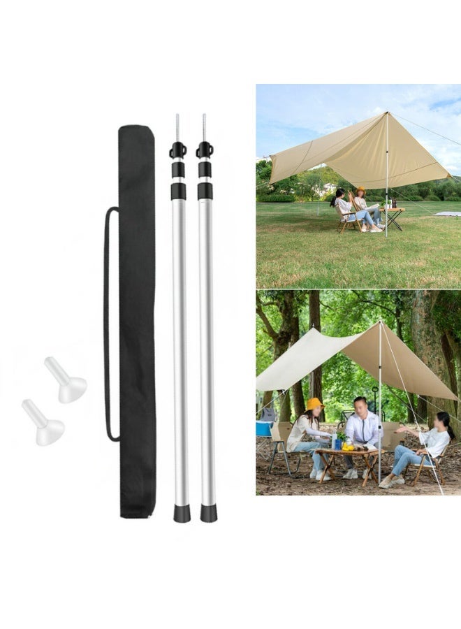 Arabest Thicken Aluminum Alloy Tent Pole - Outdoor Adjustable Camping Windproof Ground Stakes, Aluminum Alloy Tent Support for All Kinds of Ground, Specially Designed for Tent Canopies - Image 1