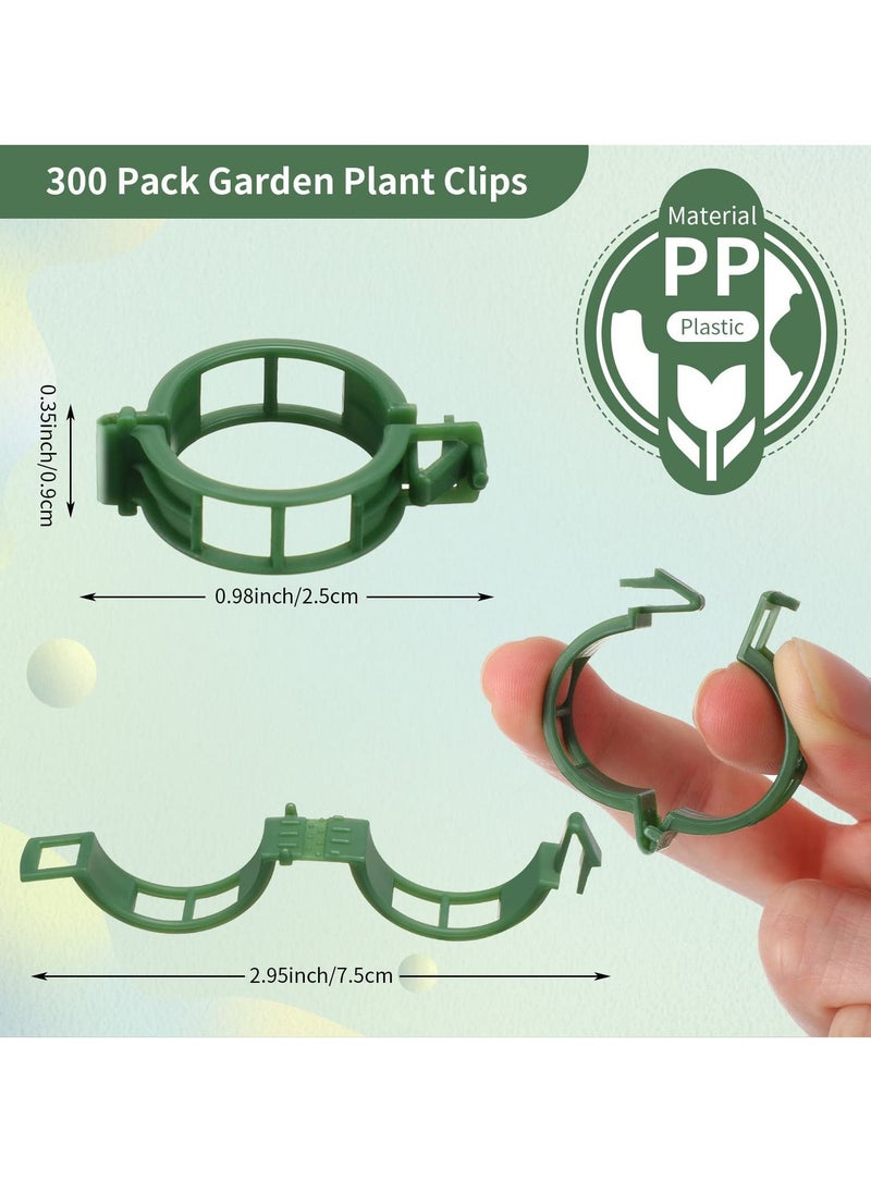 SYOSI Garden Plant Clip, 300 Pieces Vegetable Plant Root Stem Fixing Clips Plastic Tied Rattan Tools Planting Gardening Accessories for Farmer, Gardener, Home Garden (Green)  - Image 2